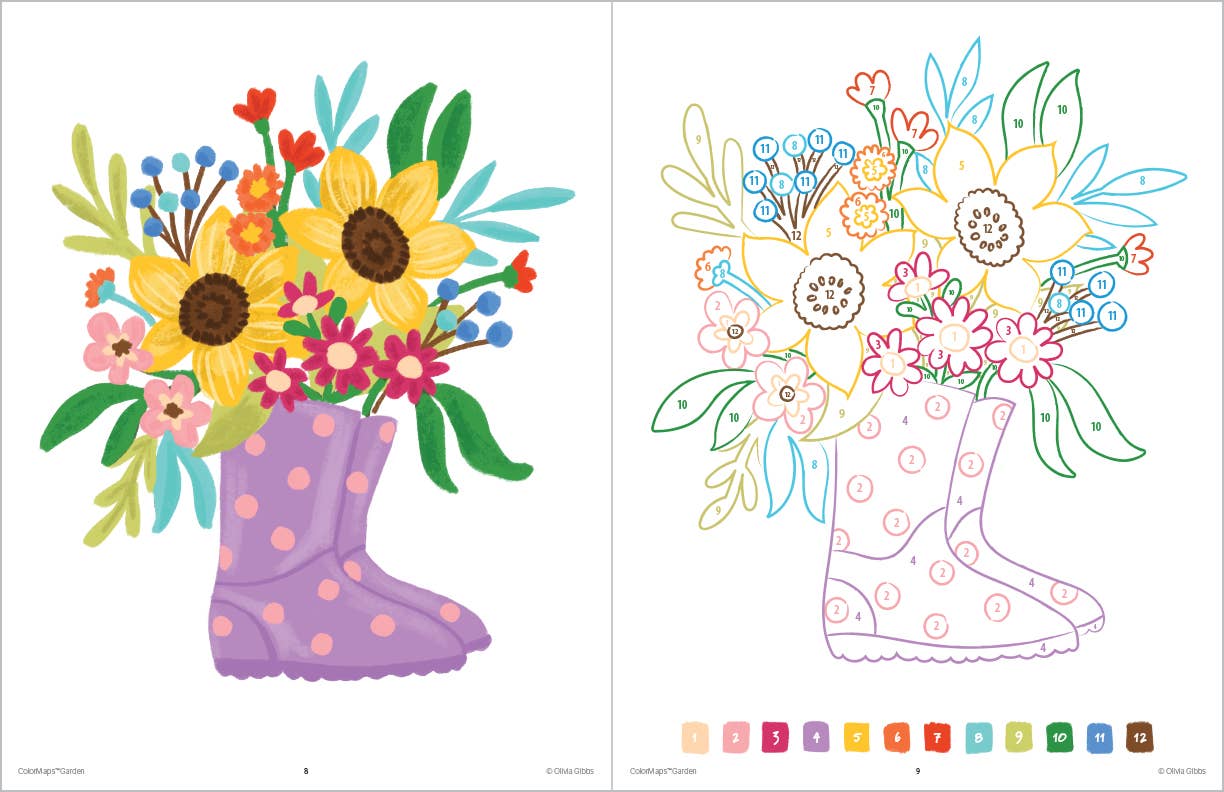ColorMaps: Garden: Color-Coded Patterns Adult Coloring Book