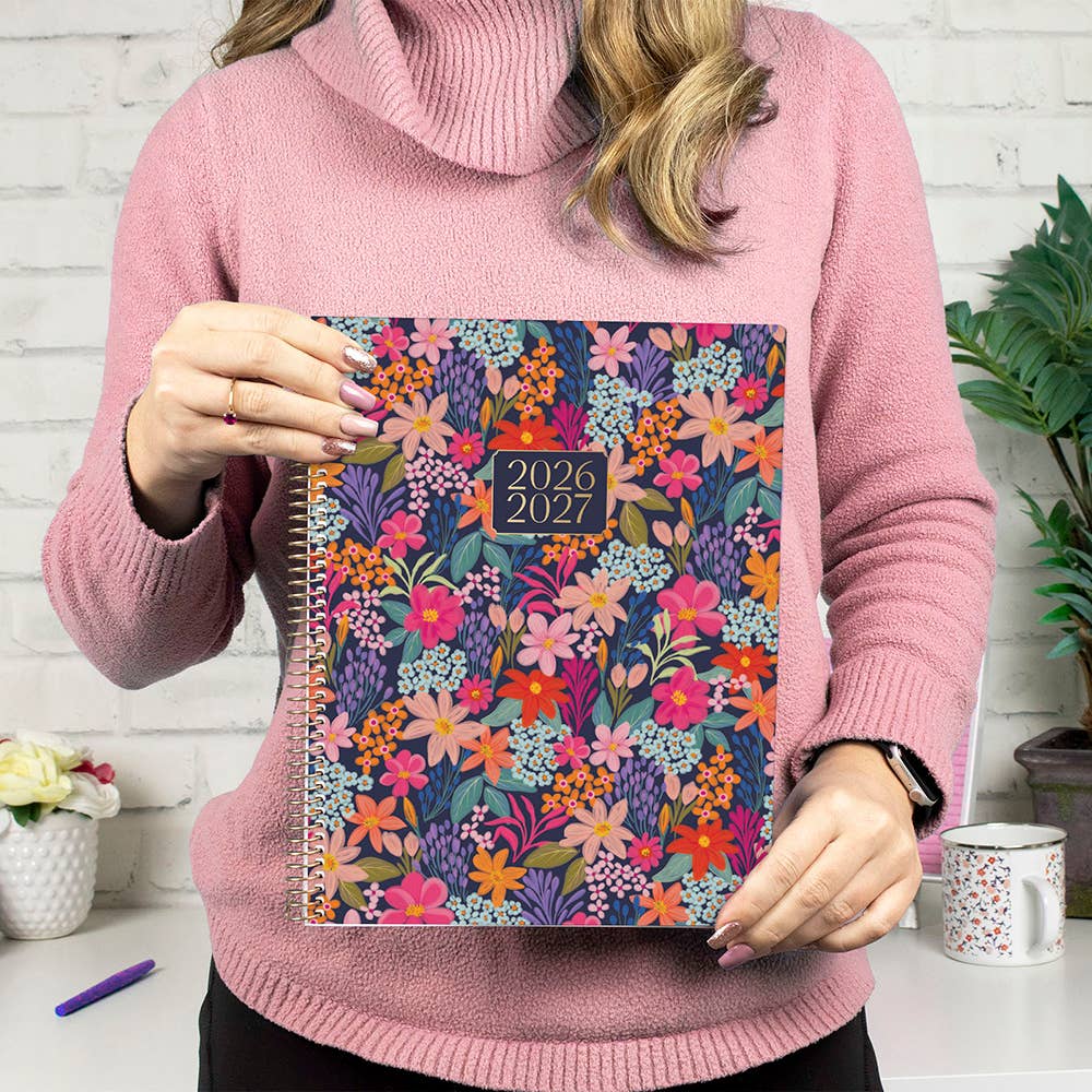 2026-27 Soft Cover Academic Planner, 8.5x11 Size: Boho Greenery