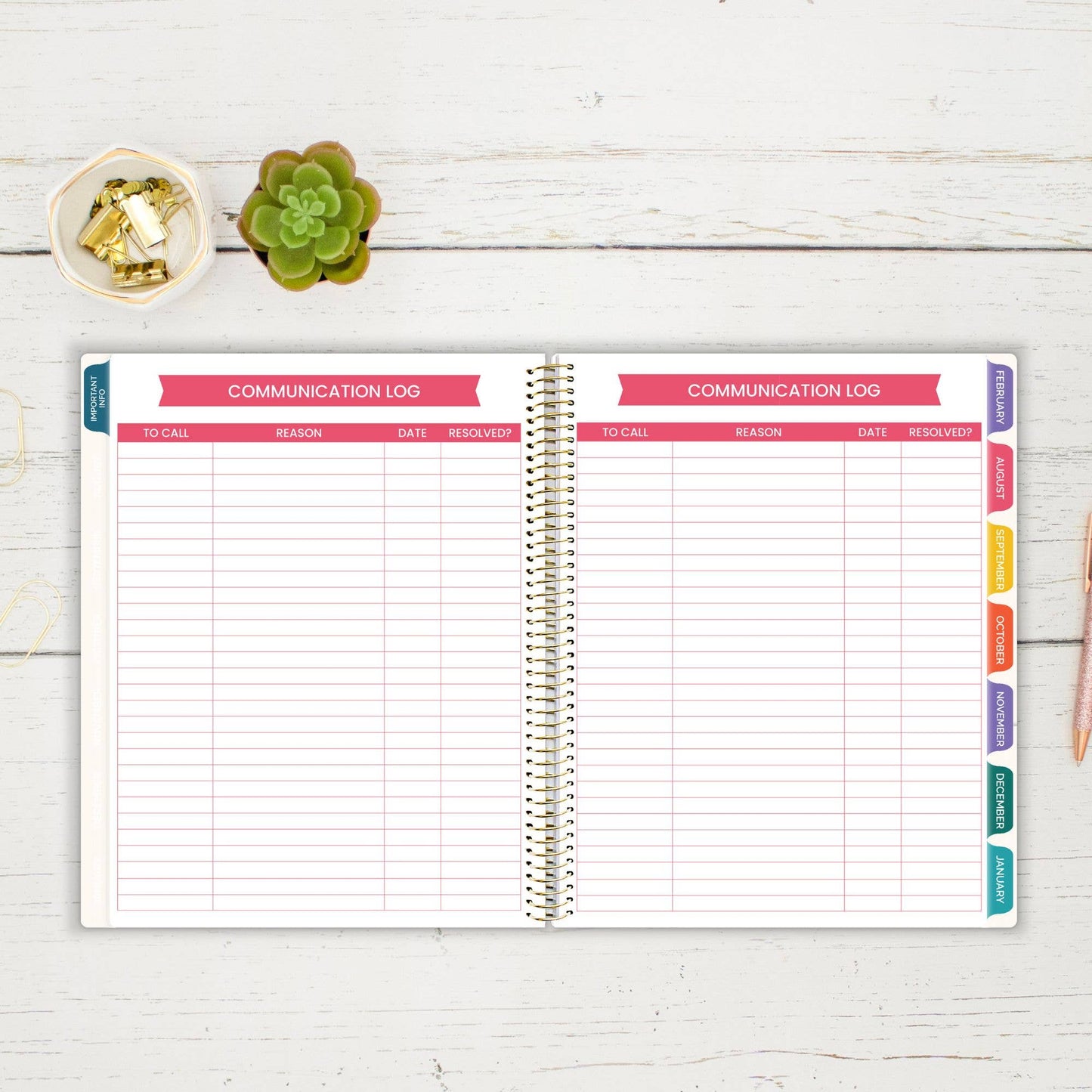 Undated Teacher Planners, Interchangeable: Neutral