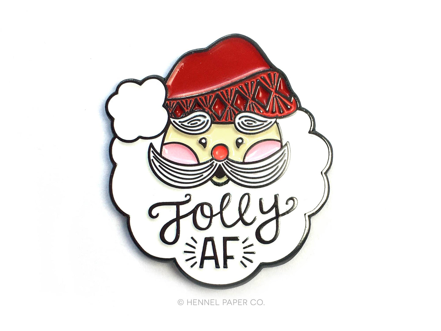 Enamel Pin - Santa Jolly AF (Lighter Skin Tone)