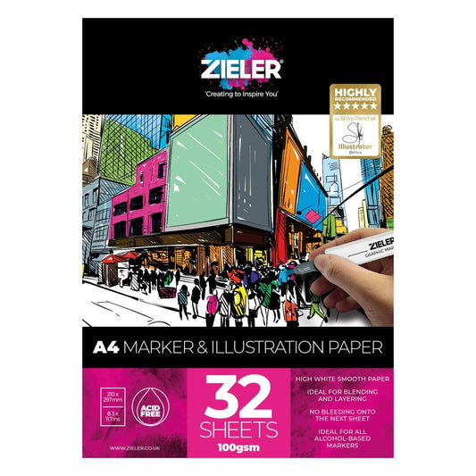 A4 Marker & Illustration Pad 100gsm (32 Sheets) – by Zieler