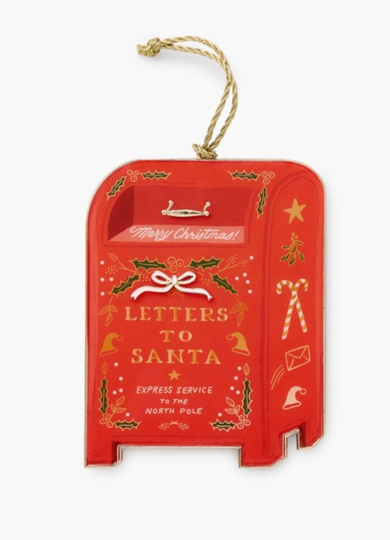 Rifle Mailbox Santa Ornament