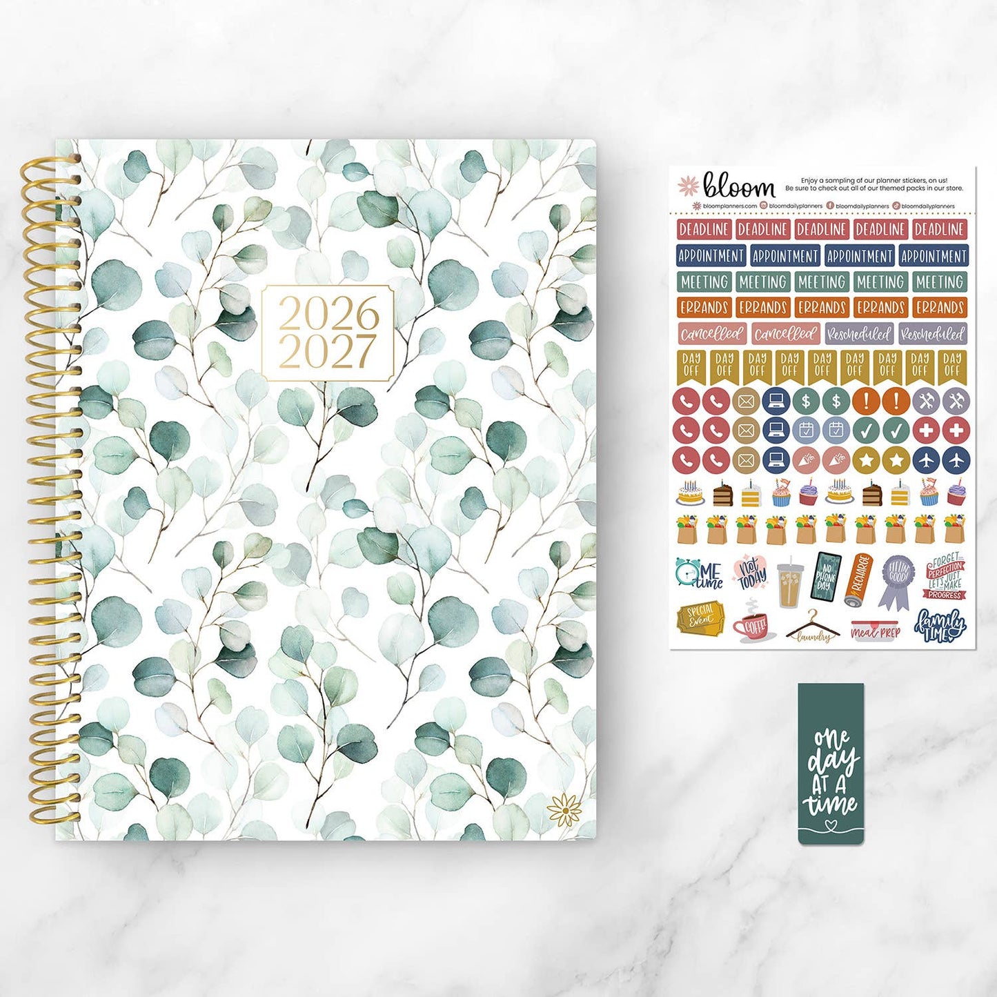 2026-27 Soft Cover Academic Planner, 8.5x11 Size: Boho Greenery