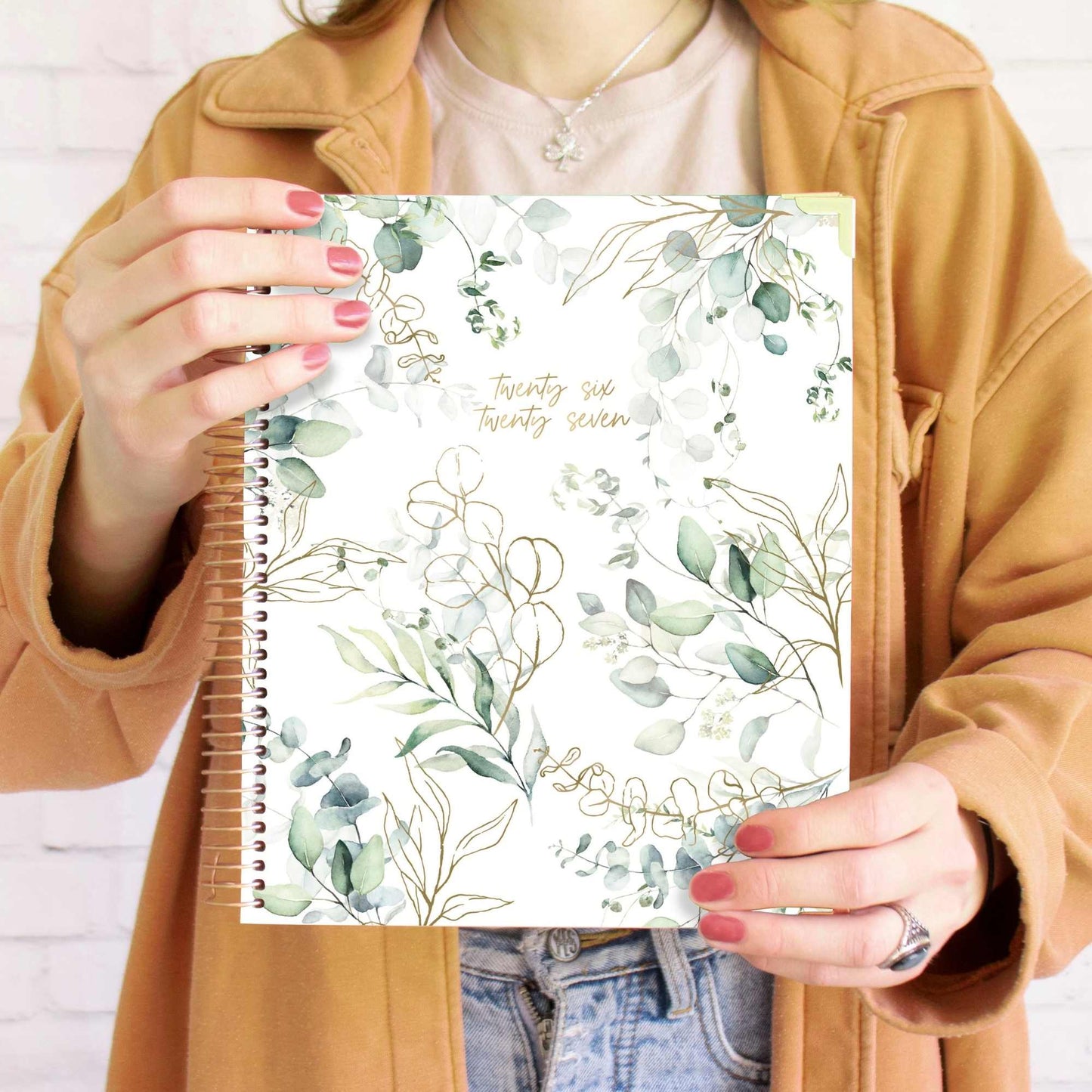2026-27 Hard Cover Academic Vision Planner, 7x9 Size: Eucalyptus White