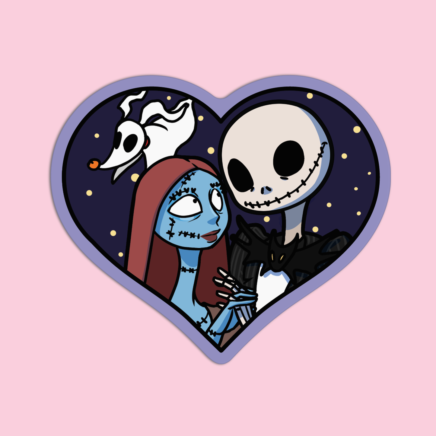 Nightmare Before Christmas Jack and Sally Vinyl Sticker