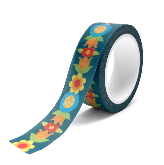 Navy Flowers Washi Tape