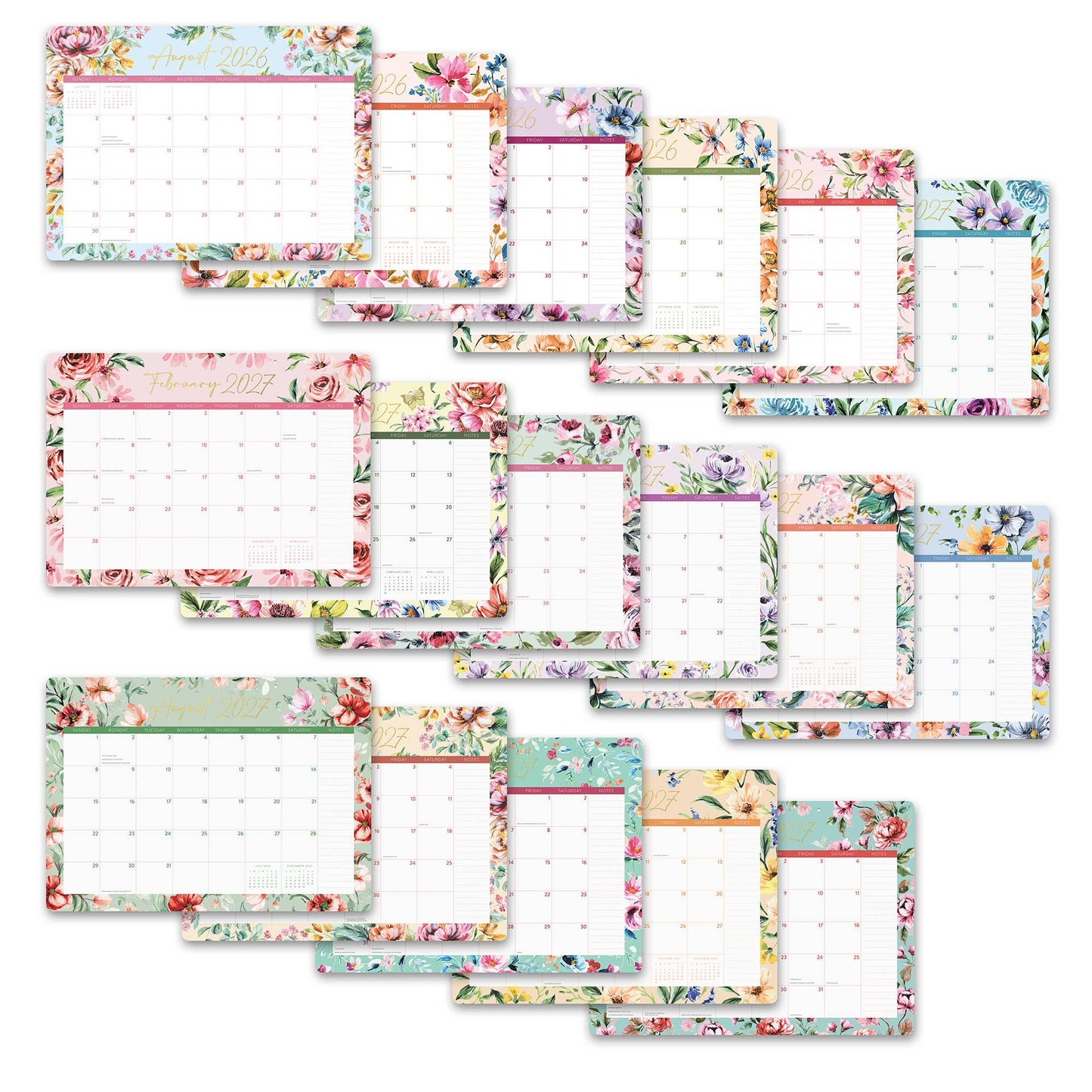 2027 Bella Flora Decorative Desk Blotter