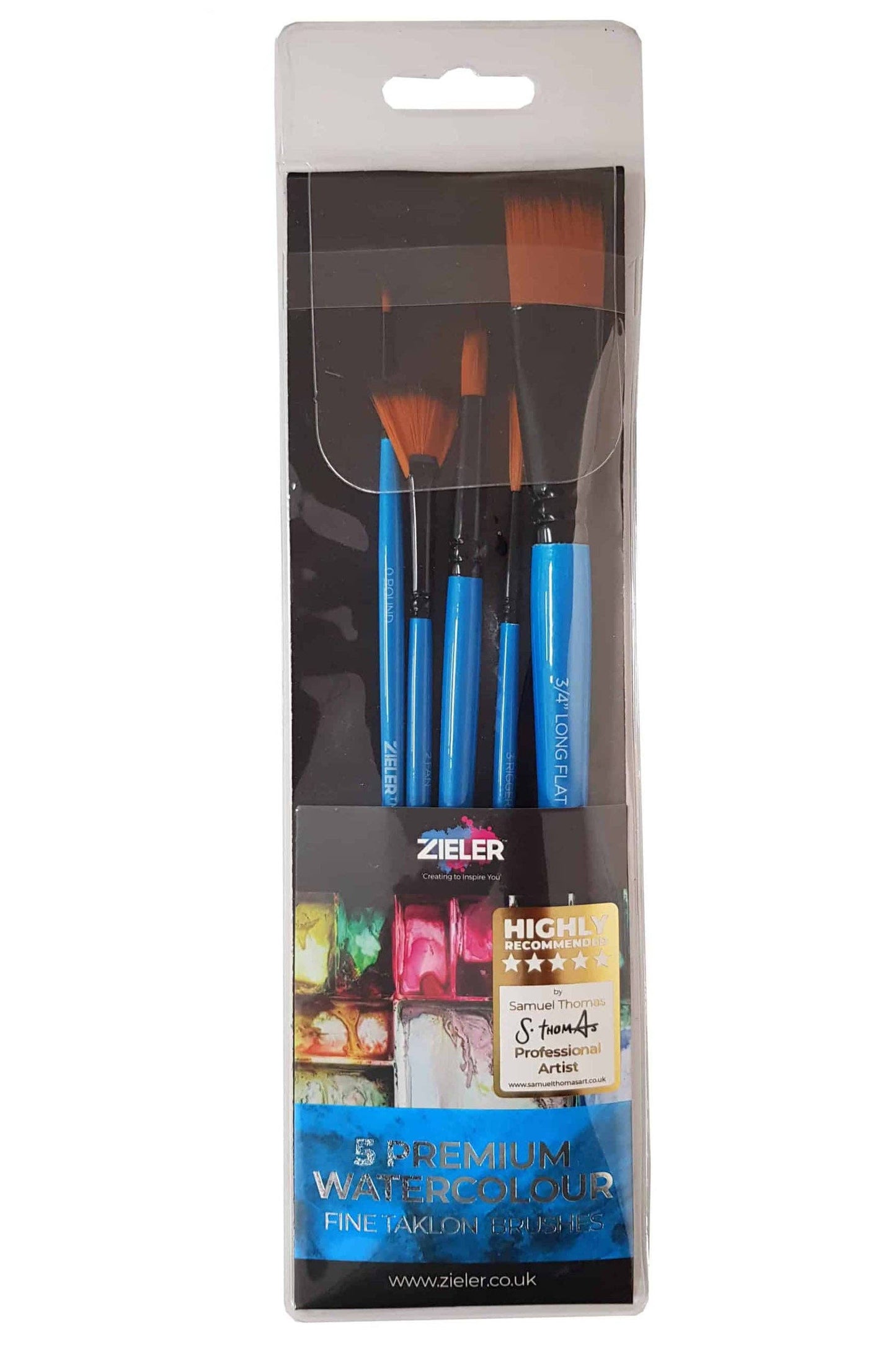 Zieler® Premium Water Color Brushes Wallet (Set Of 5)