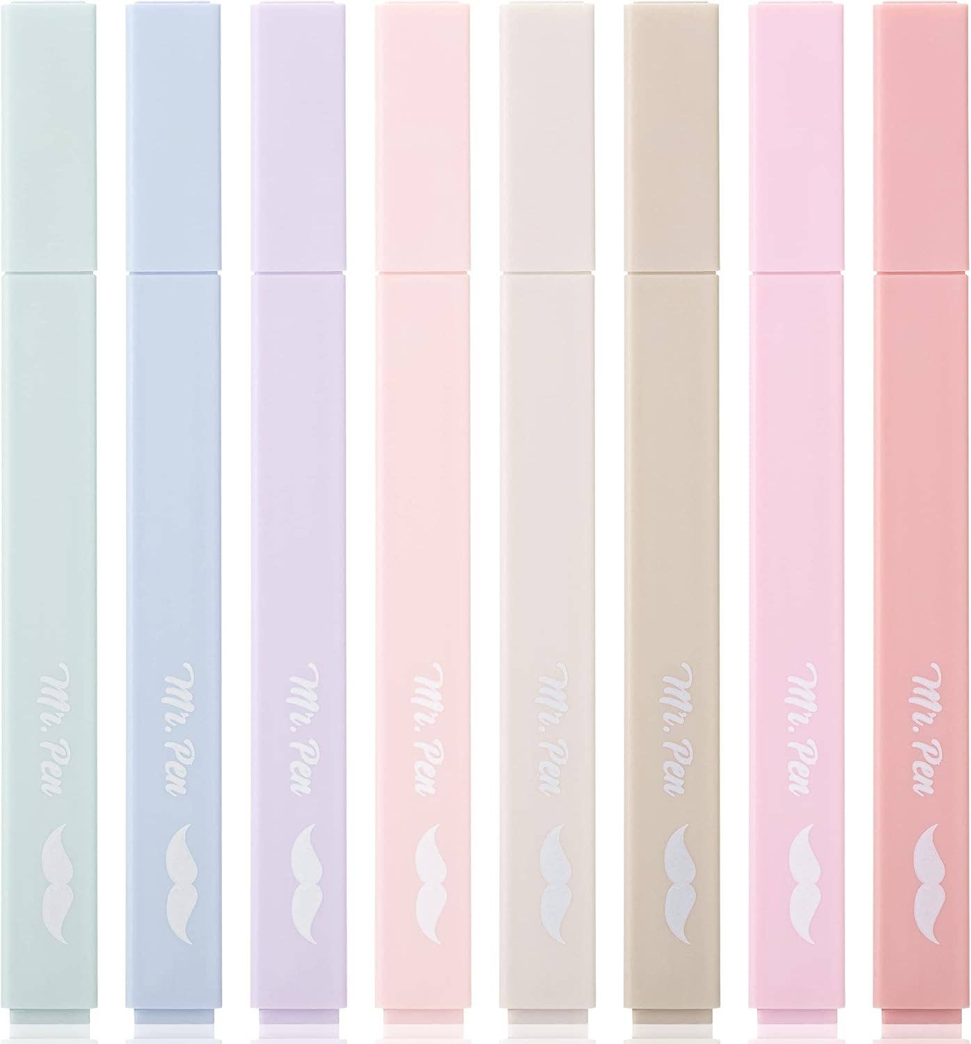 Aesthetic Highlighters, Pastel, 8 Pack: Morandi