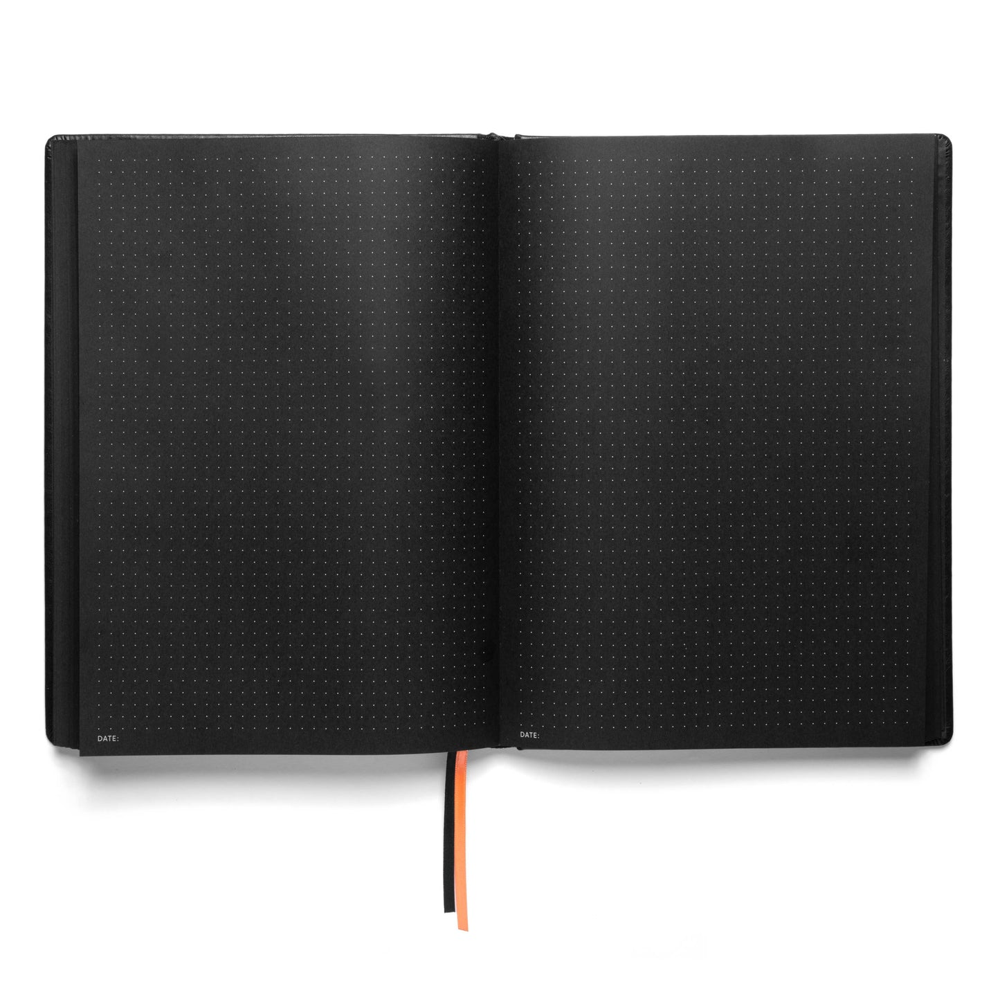 Pitch Black Dot Grid Notebook | (Black Pages) A5 & B5 Sizes : A5