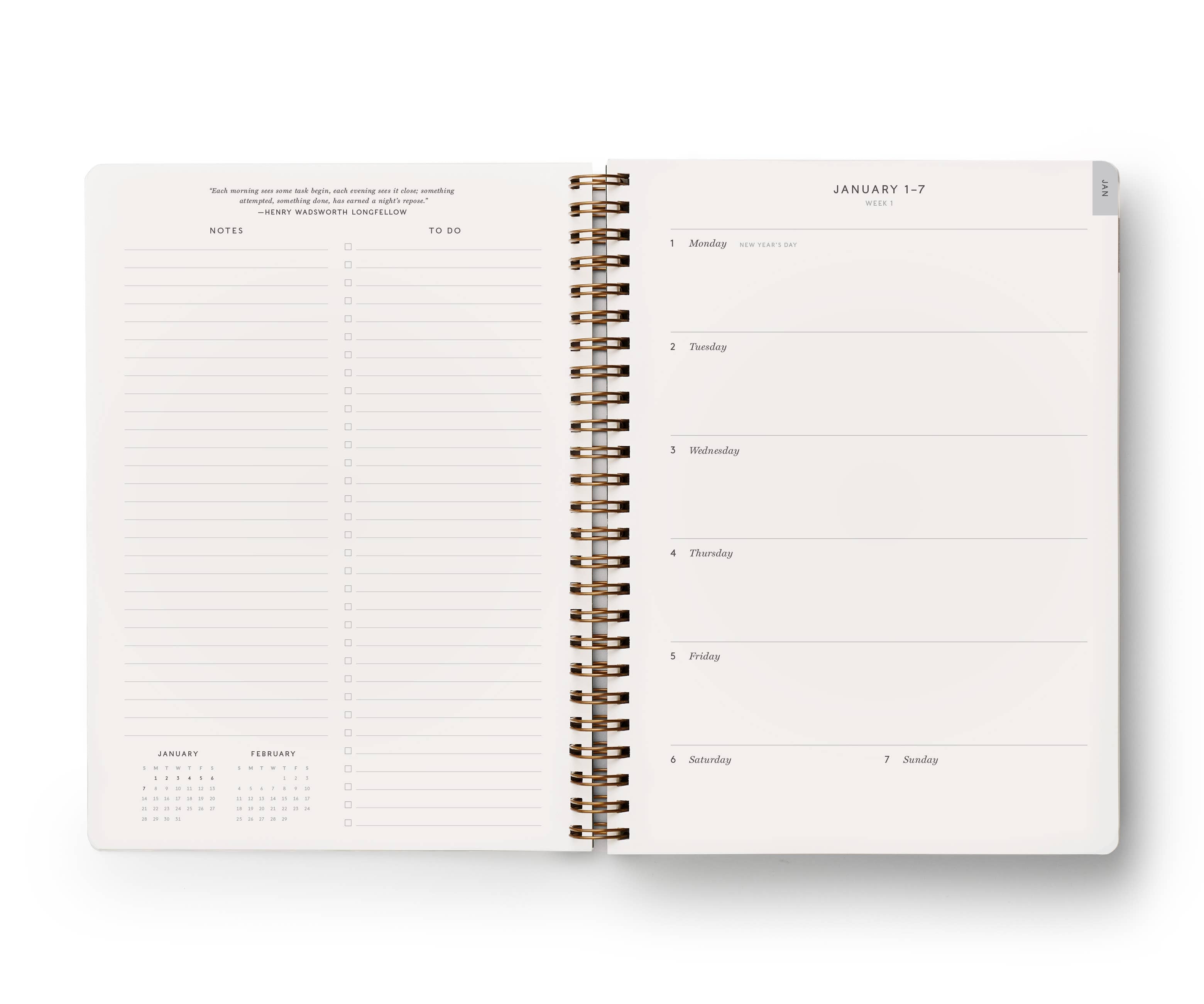 2024 Rifle Flores 12-Month Softcover Spiral Planner