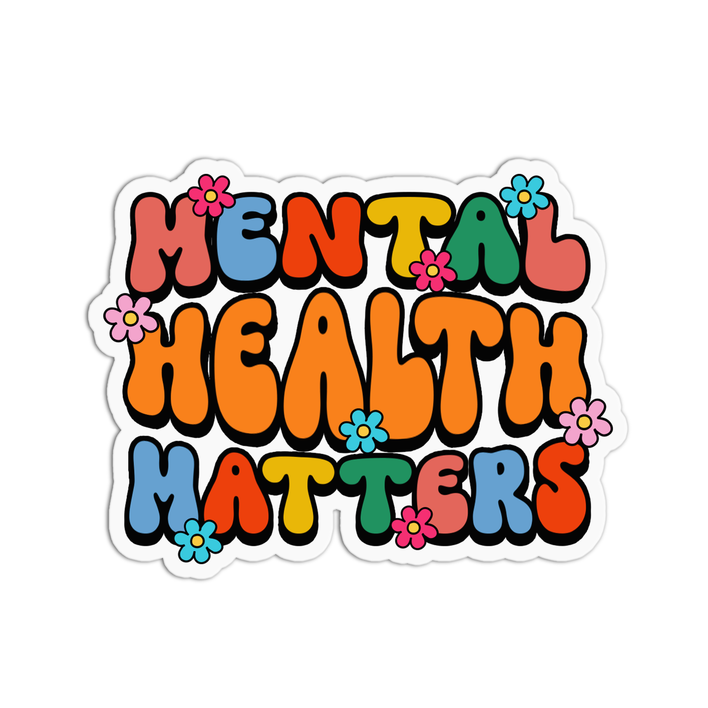 Mental Health Matters Vinyl Textured Stickers