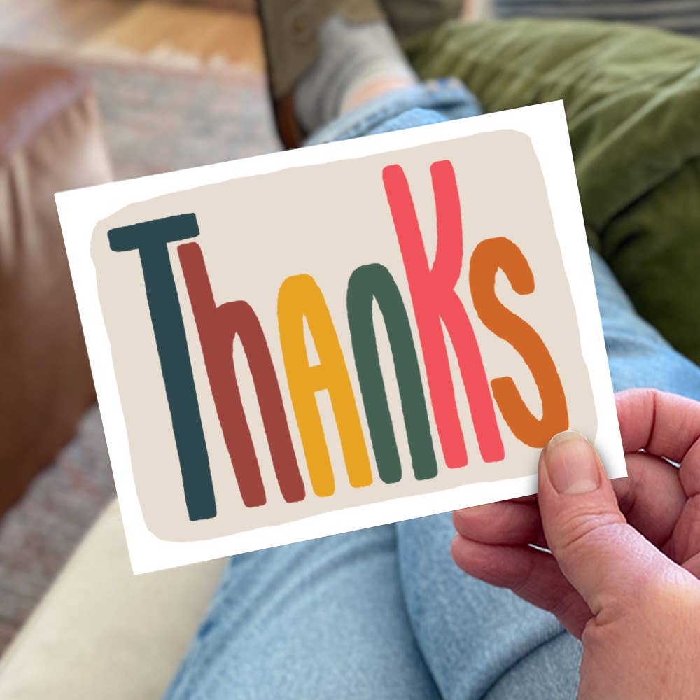 Colorful Thanks Card - Box set of 8