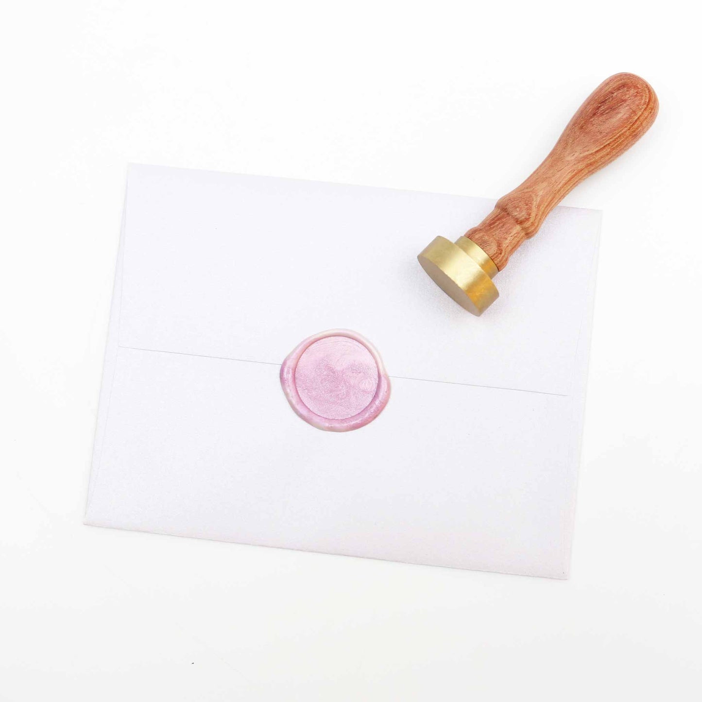 1" Round Wax Seal Stamp With Box: Beech Wood Handle
