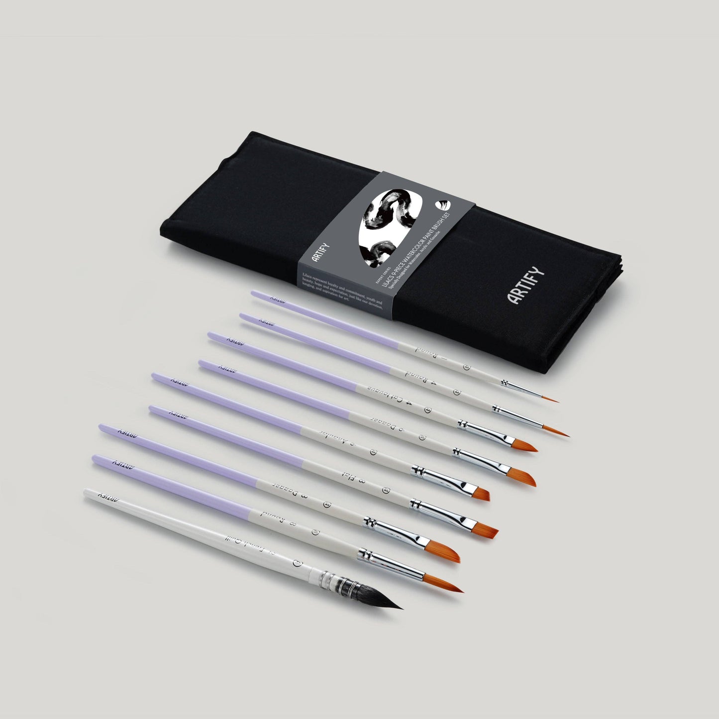 ARTIFY 9 PCS Travel Watercolor Brushes for Beginners & Pros: 9 PCS Camellias