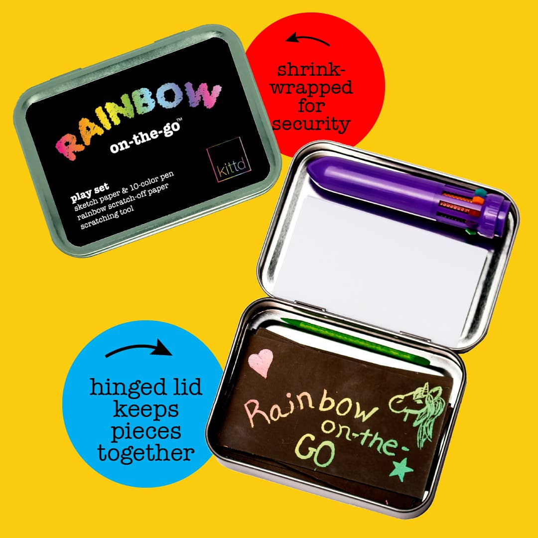 Rainbow On-the-Go Kids Travel Art Set! Kids coloring toy Summer Travel Kids Gifts