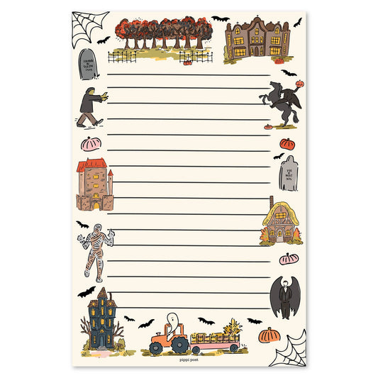 Literary Haunted Hayride Halloween 4x6 Notepad