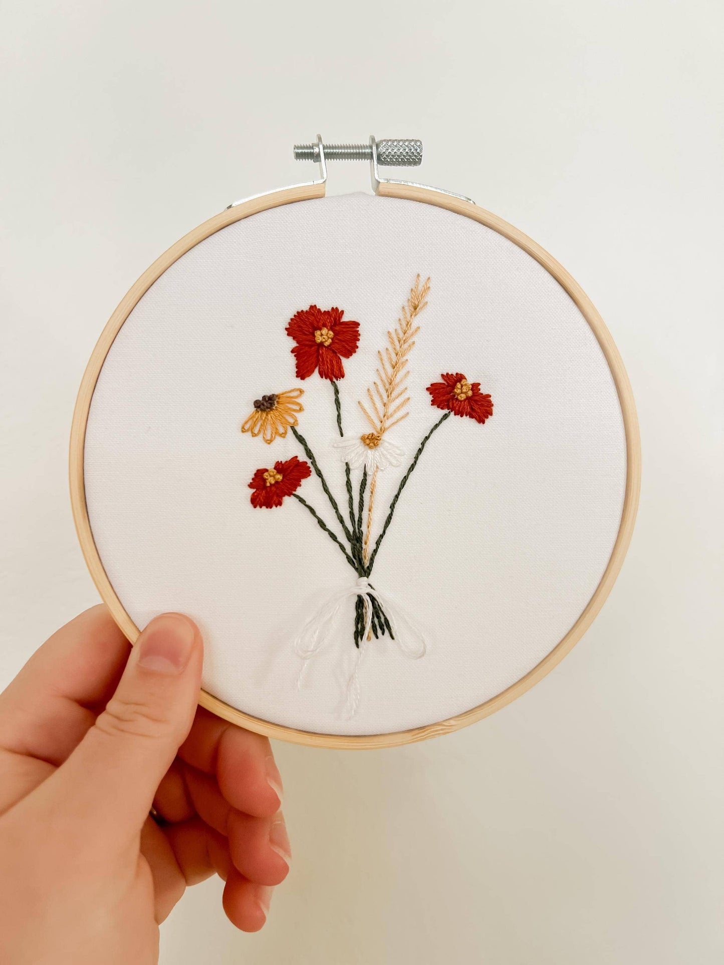 Boho Flower Bouquet 6" Hoop DIY Embroidery Kit