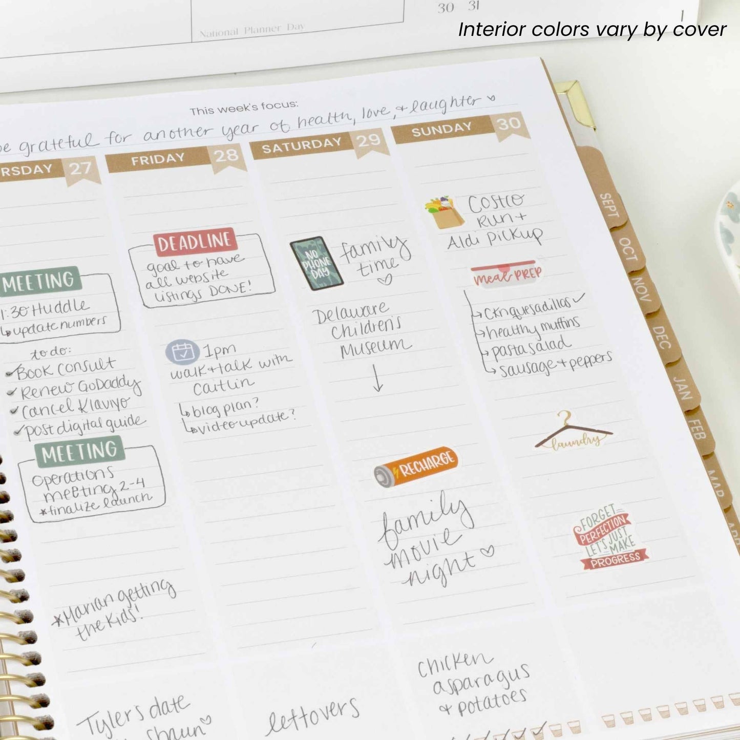 2026-27 Hard Cover Academic Vision Planner, 7x9 Size: Eucalyptus White