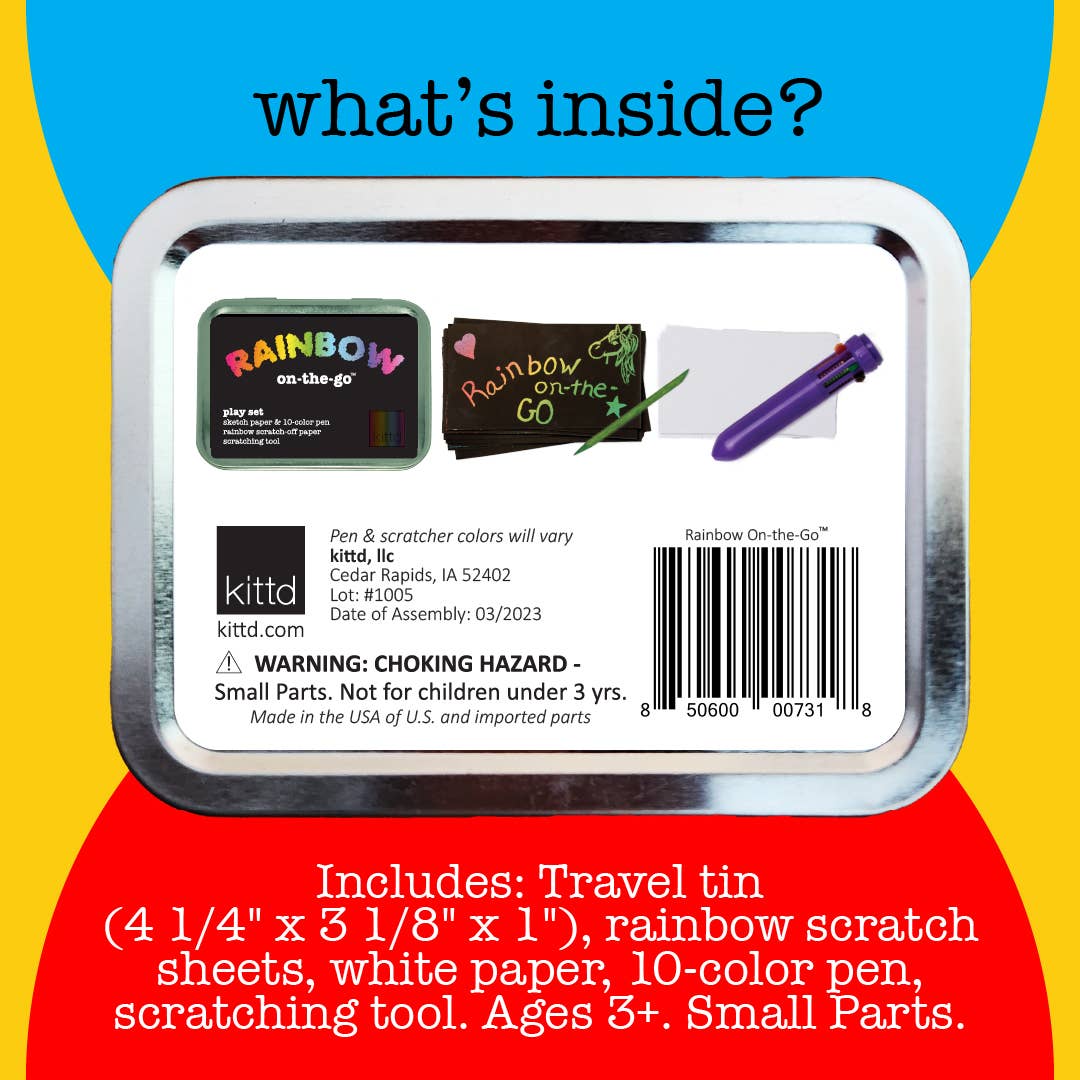 Rainbow On-the-Go Kids Travel Art Set! Kids coloring toy Summer Travel Kids Gifts