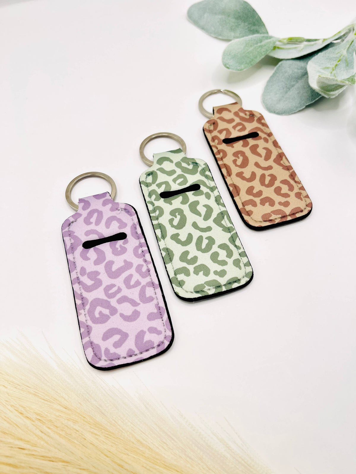 Cheetah Chapstick Holder Keychain | Trendy Accessory : 9