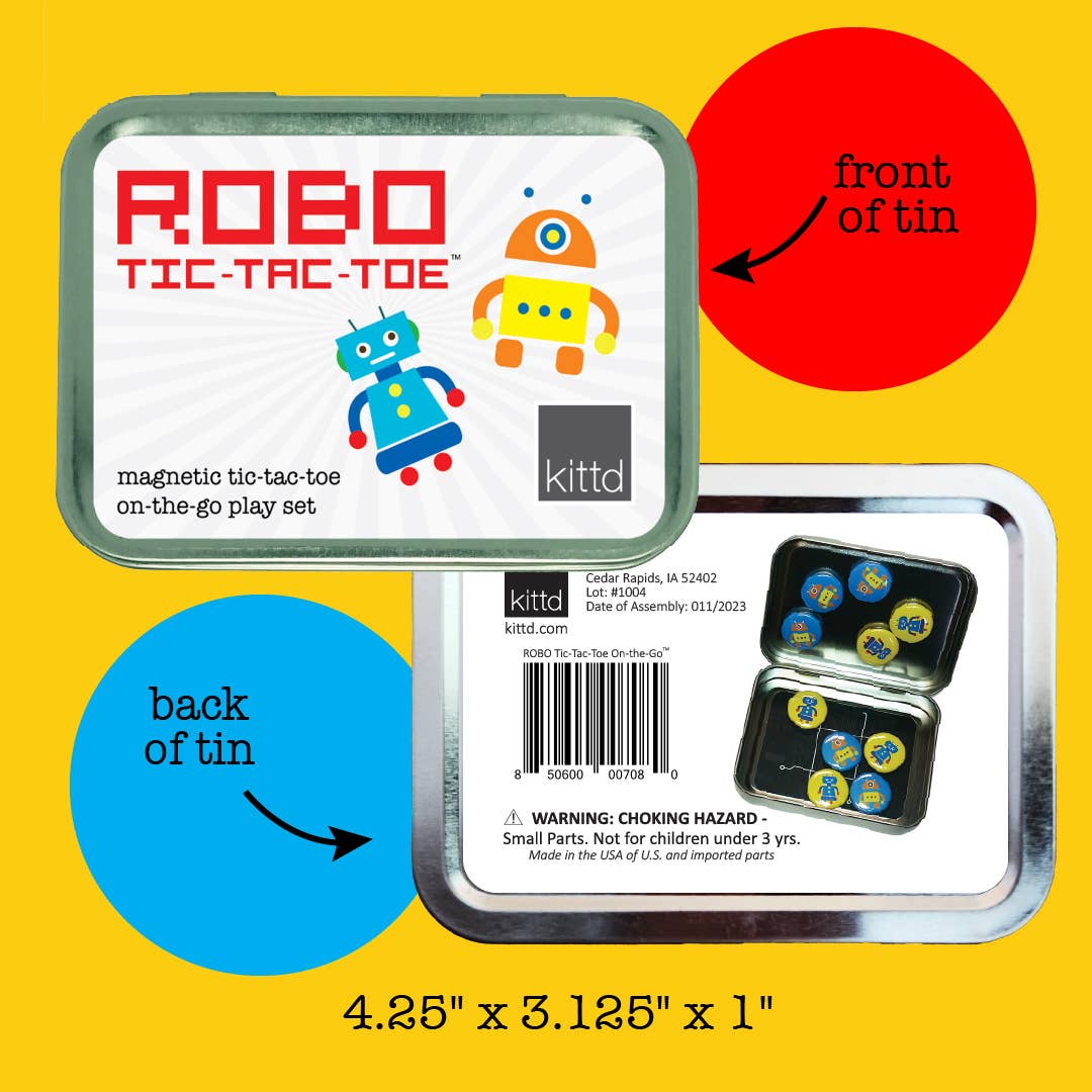 ROBO Tic-Tac-Toe On-the-Go Kids Summer Travel Game Play Set Kids Gift