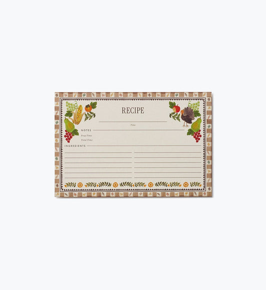 Pack of 12 Harvest Recipe Cards