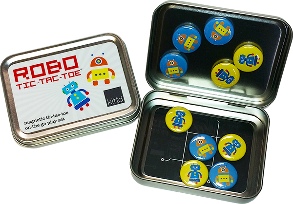ROBO Tic-Tac-Toe On-the-Go Kids Summer Travel Game Play Set Kids Gift