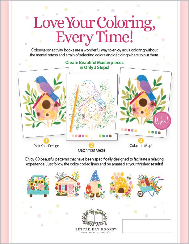 ColorMaps: Garden: Color-Coded Patterns Adult Coloring Book