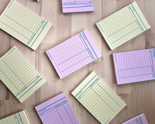 Pink -Library Card Notepad