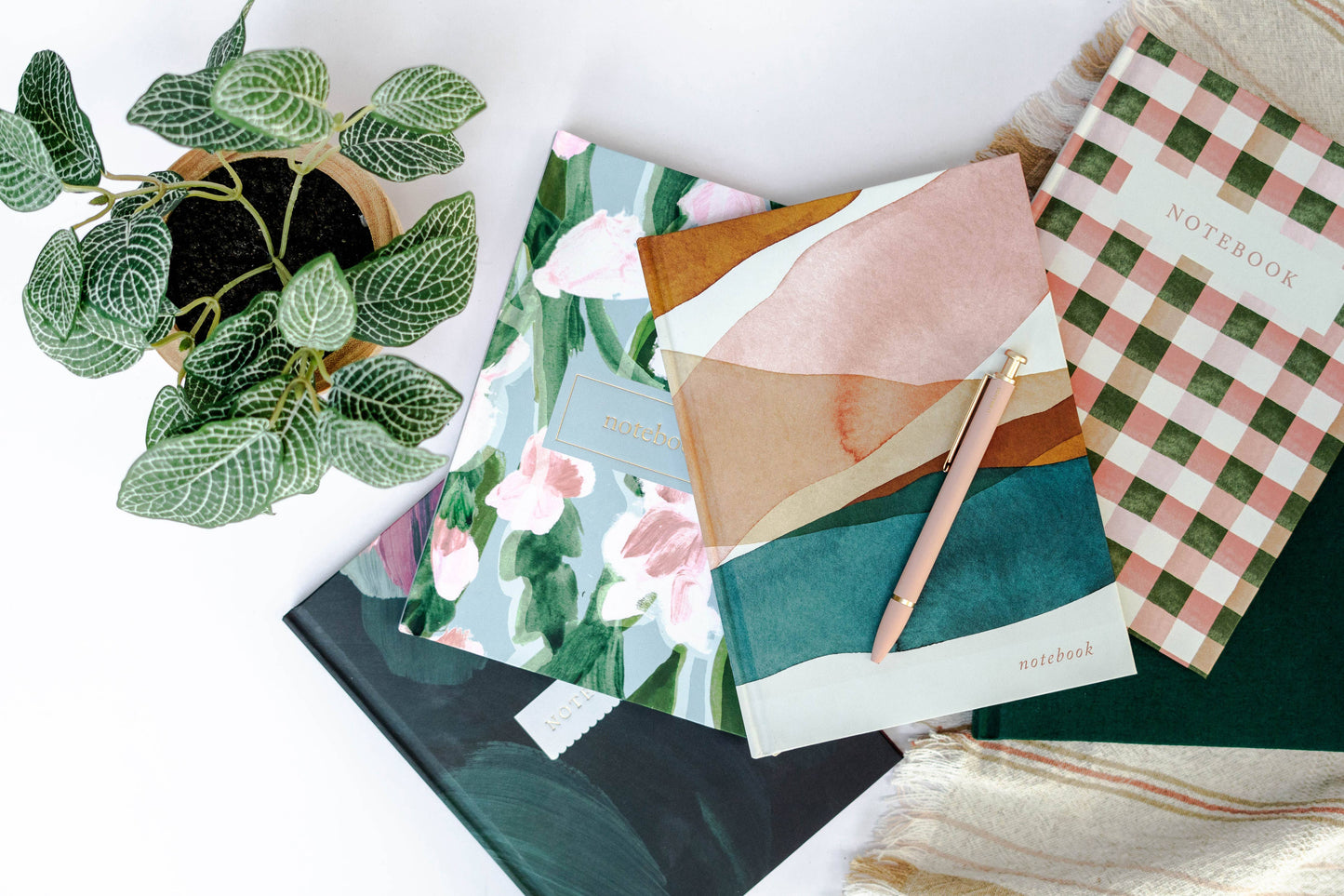 Blank Journal Notebook - Flat Lay Diary Journal Hardcover : Garden Party
