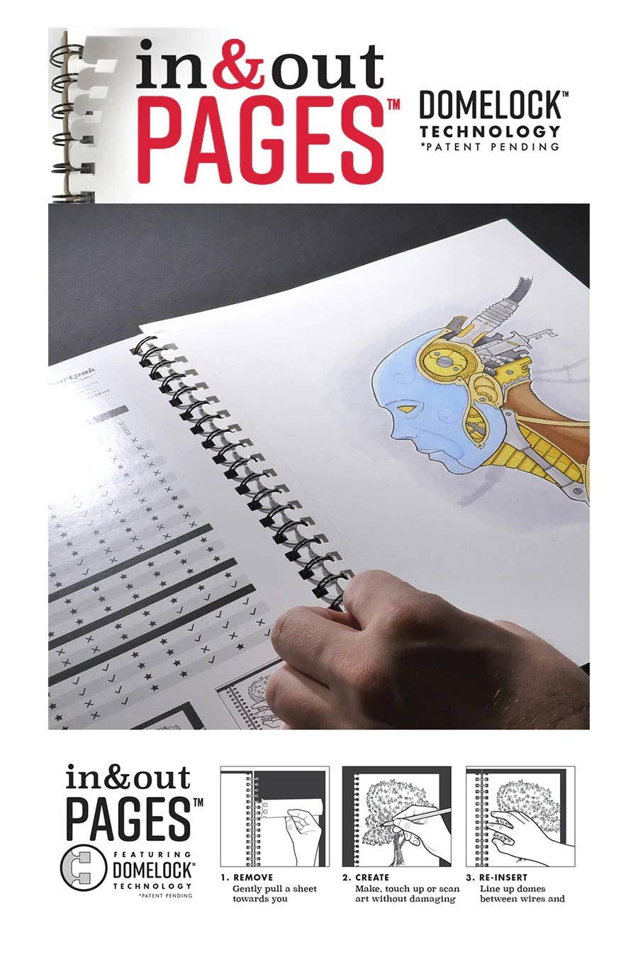 Grumbacher Mixed Media Pads: In & Out Pages® Side Wire Bound Pad / 5.5" x 8.5"