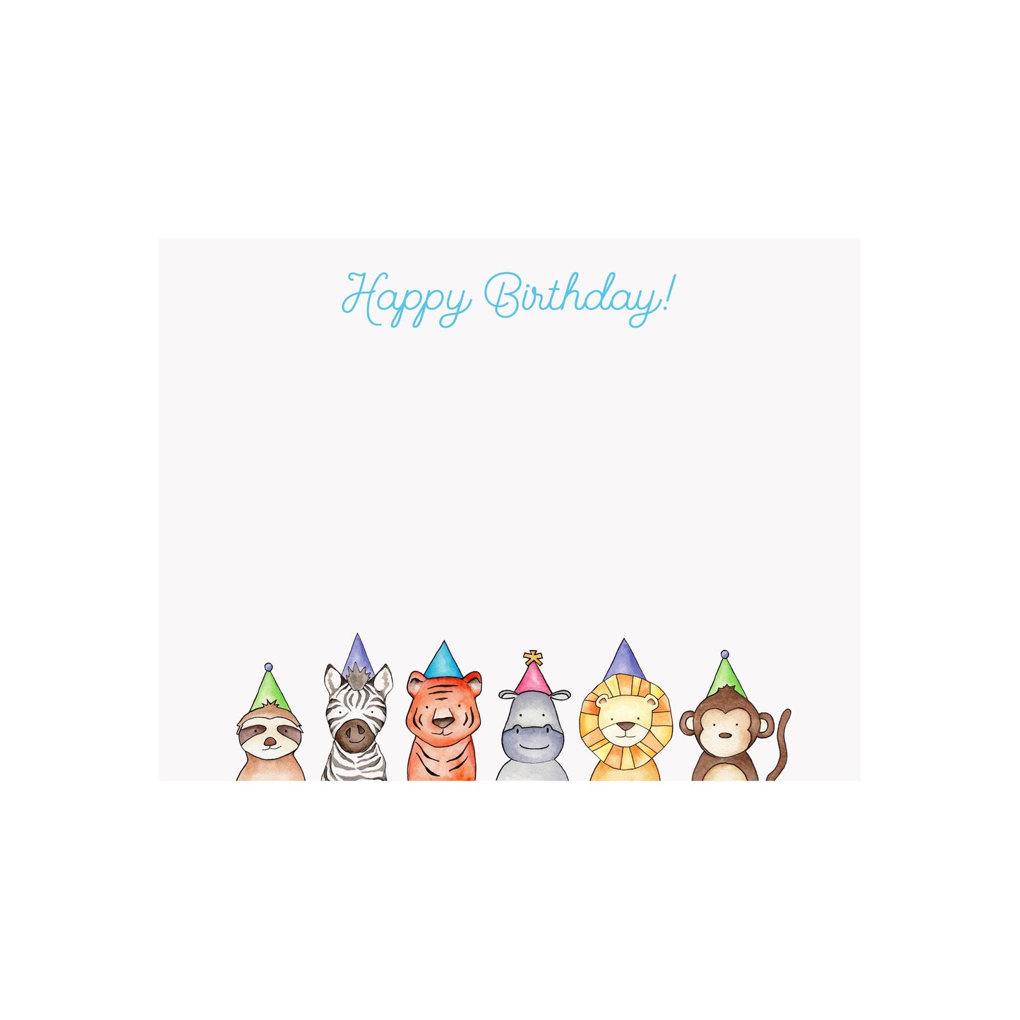 Party Animals Flat Note Card: BOX SET OF 8