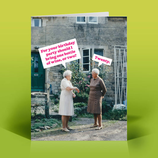 Funny Birthday Card – 20 BOTTLES – Vintage Sassy Humor