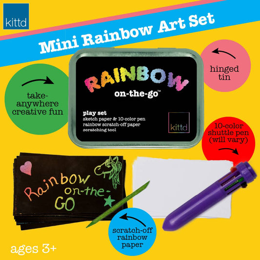 Rainbow On-the-Go Kids Travel Art Set! Kids coloring toy Summer Travel Kids Gifts