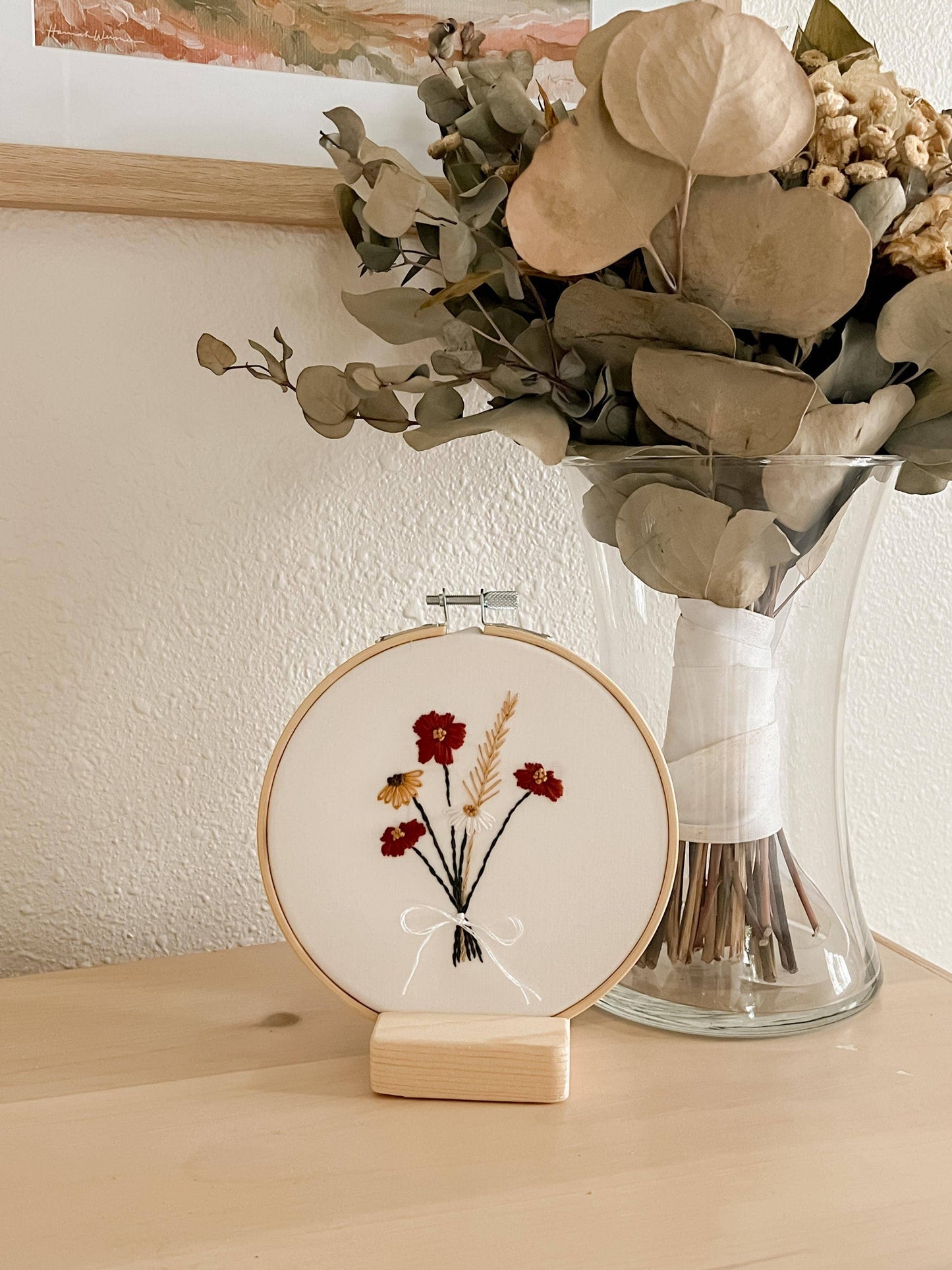 Boho Flower Bouquet 6" Hoop DIY Embroidery Kit