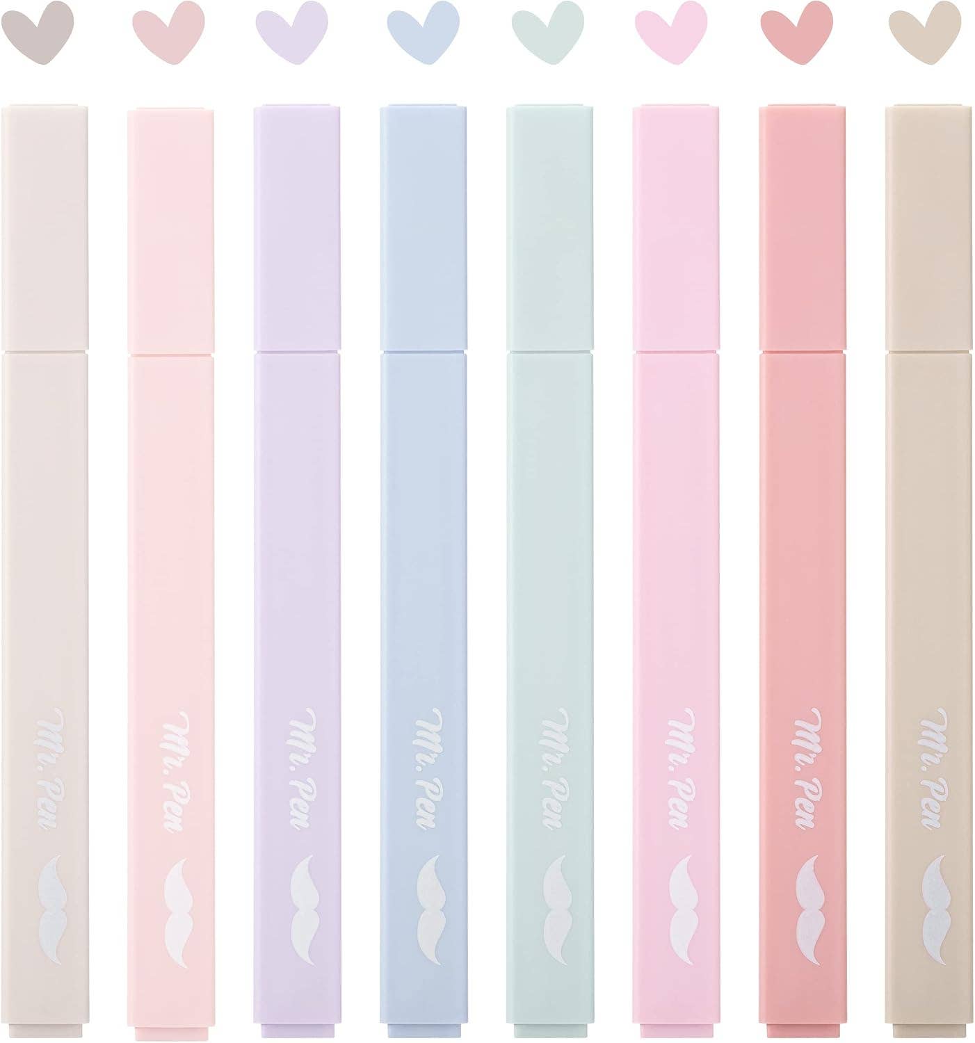 Aesthetic Highlighters, Pastel, 8 Pack: Morandi