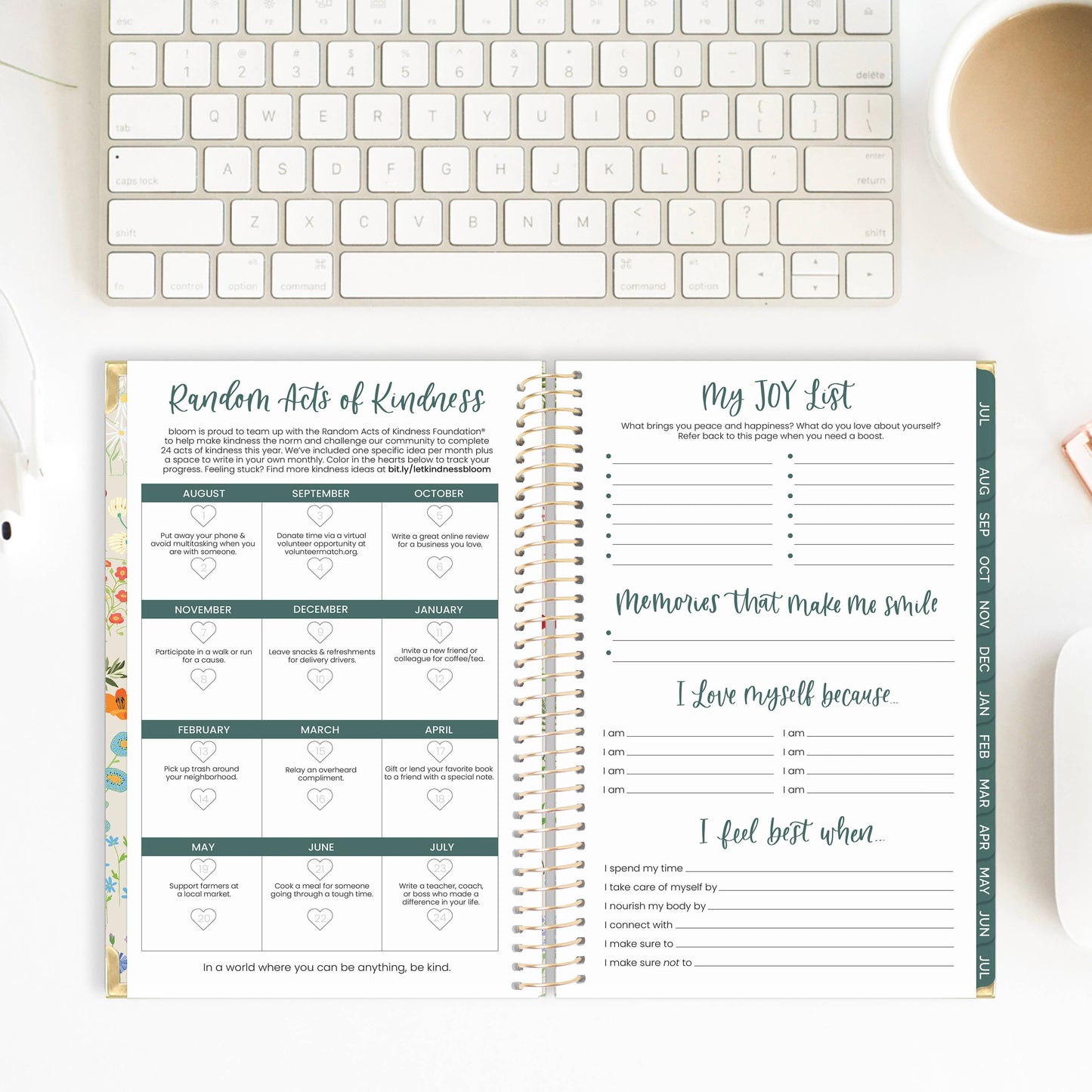 2026-27 Hard Cover Academic Planner, 5x8 Size (A5): Garden Party Beige