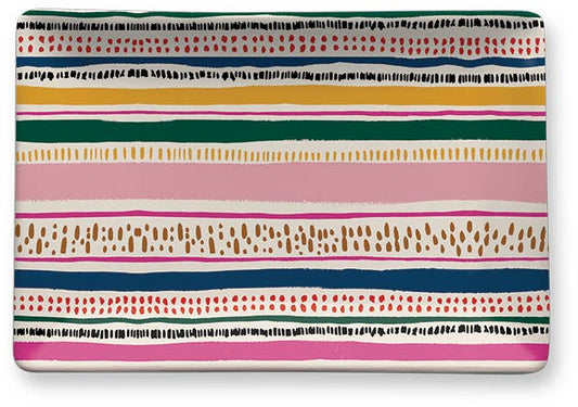PORCELAIN TRAY MODERN MOM STRIPE
