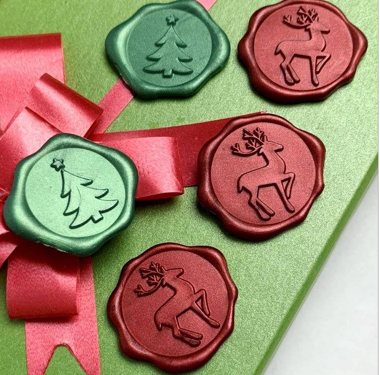 Christmas Adhesive Wax Seal Stickers 1 1/4" - 25 Pk