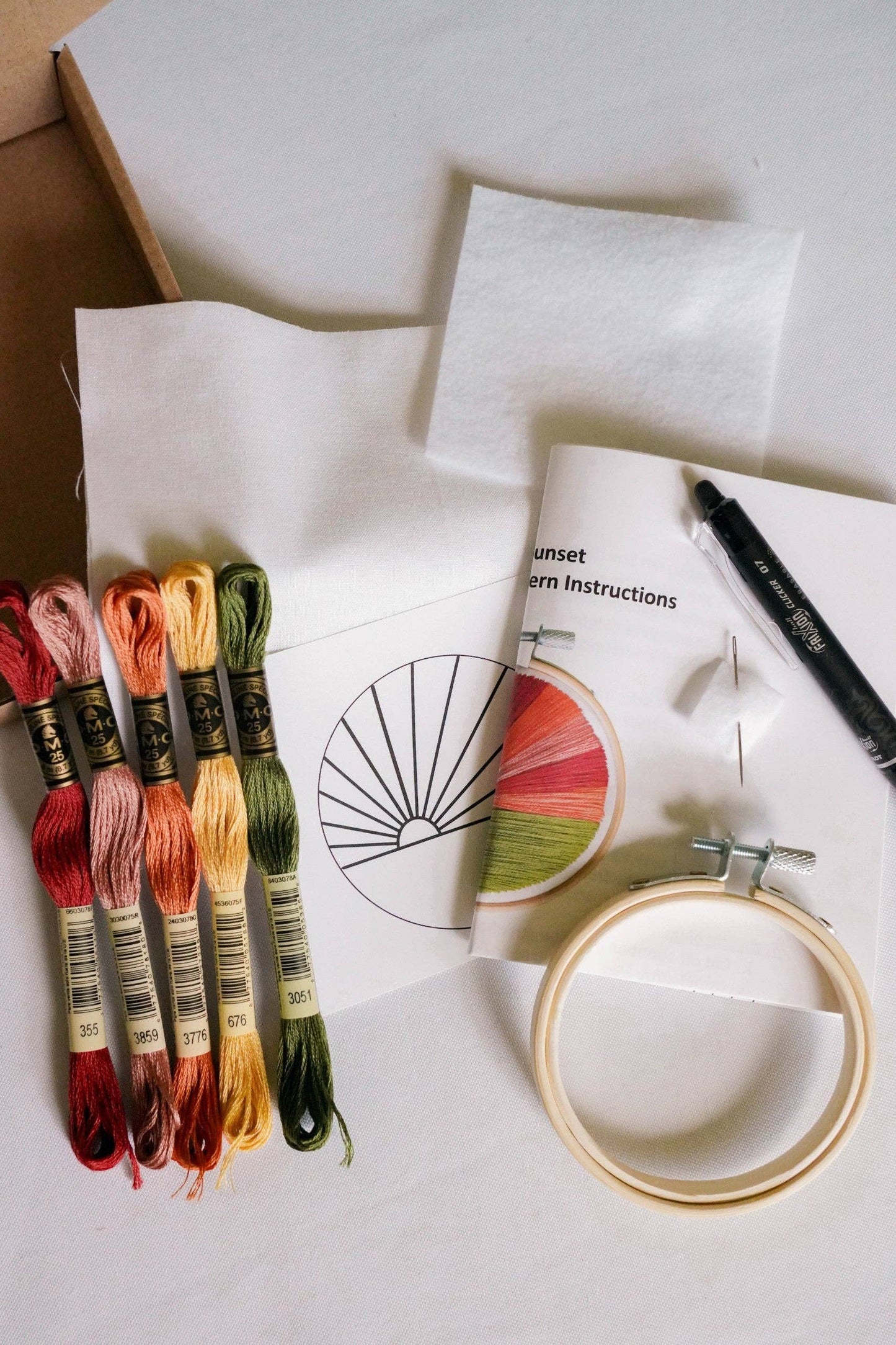 Mini Sunset 3" Hoop DIY Embroidery Kit