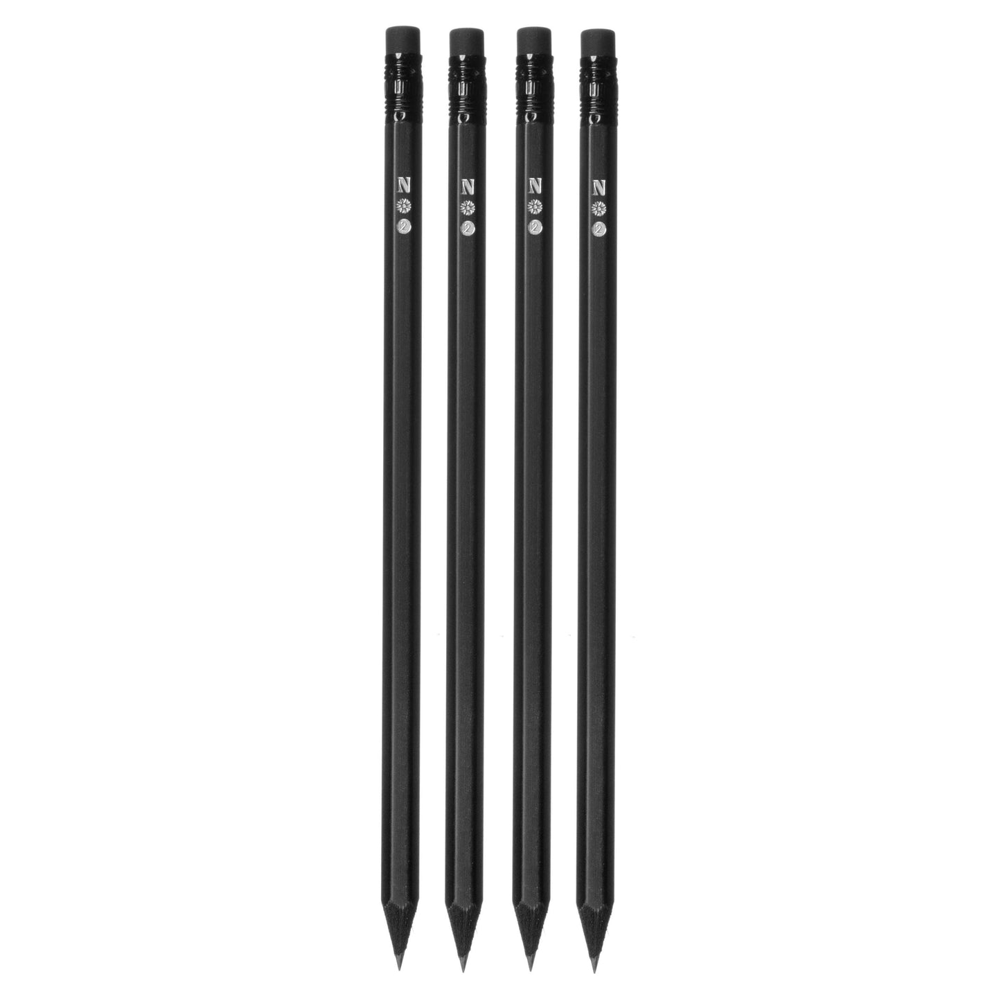 All Black #2 Pencils - Matte Black Premium Pencils, Set of 4