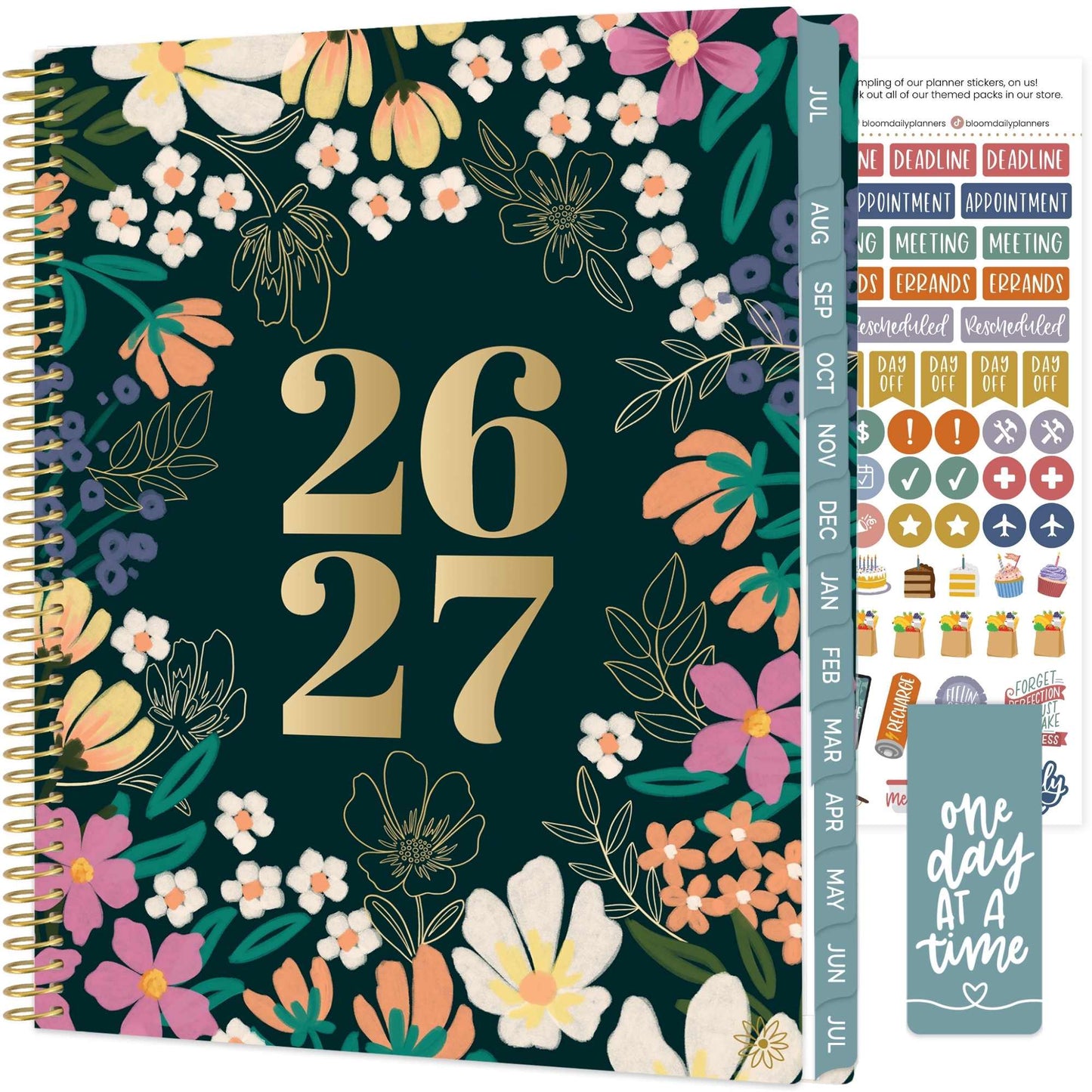 2026-27 Soft Cover Academic Planner, 8.5x11 Size: Painted Peonies