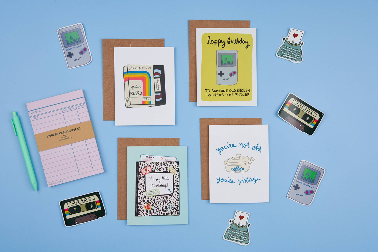 Pink -Library Card Notepad