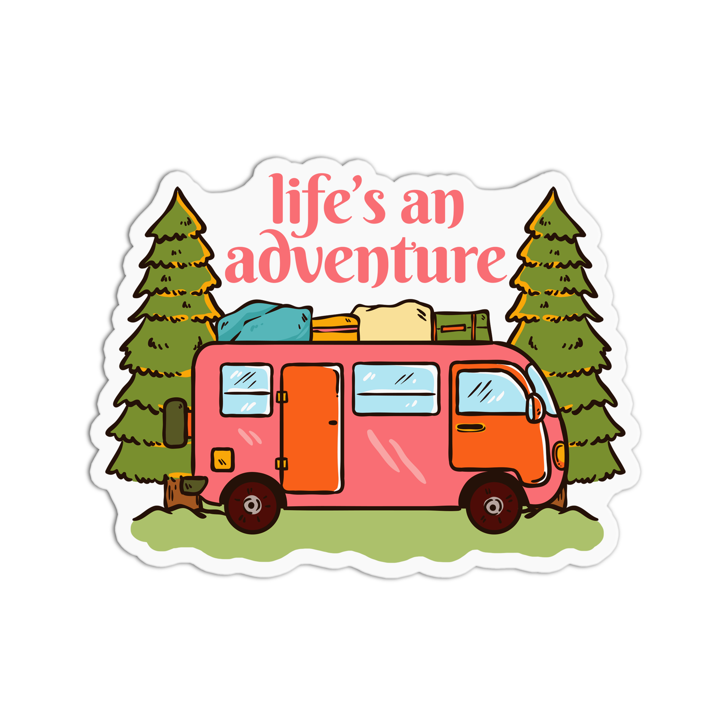 Nature Life's An Adventure Vinyl Waterproof Stickers