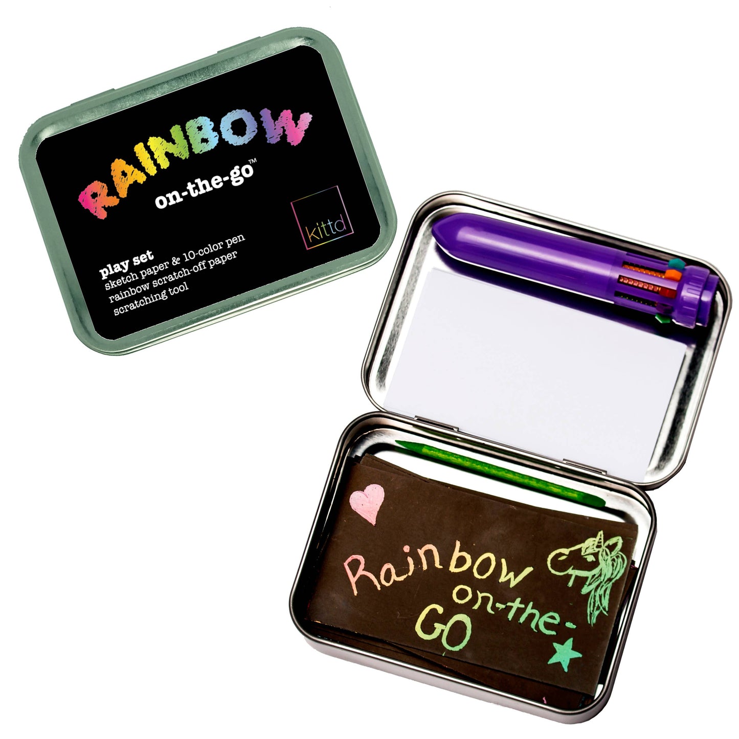Rainbow On-the-Go Kids Travel Art Set! Kids coloring toy Summer Travel Kids Gifts
