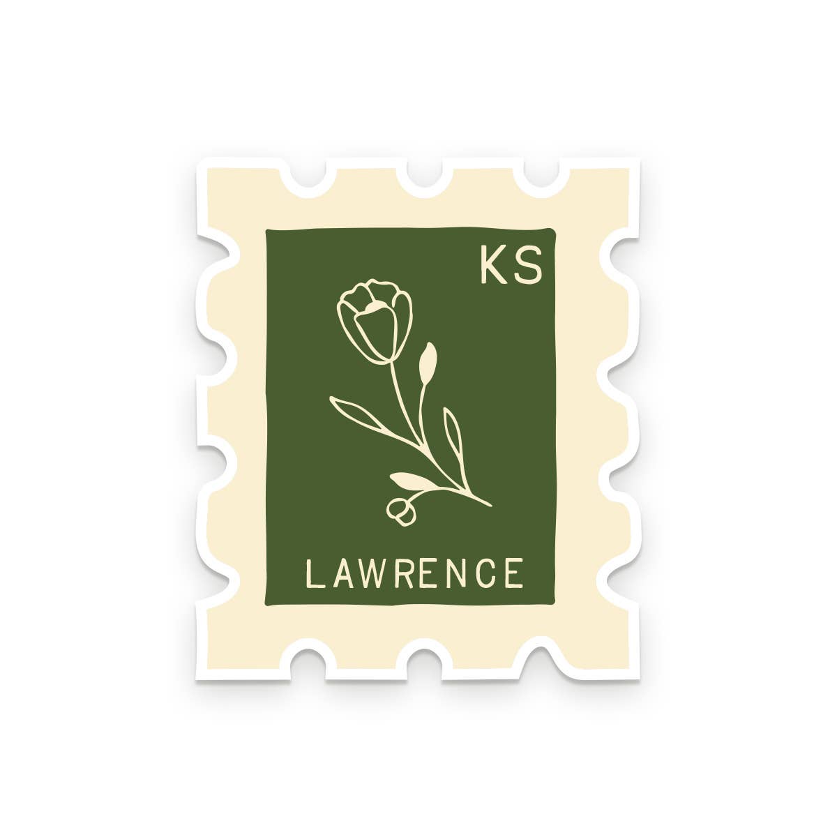 Custom City Stamp Sticker: Sapphire / Flower
