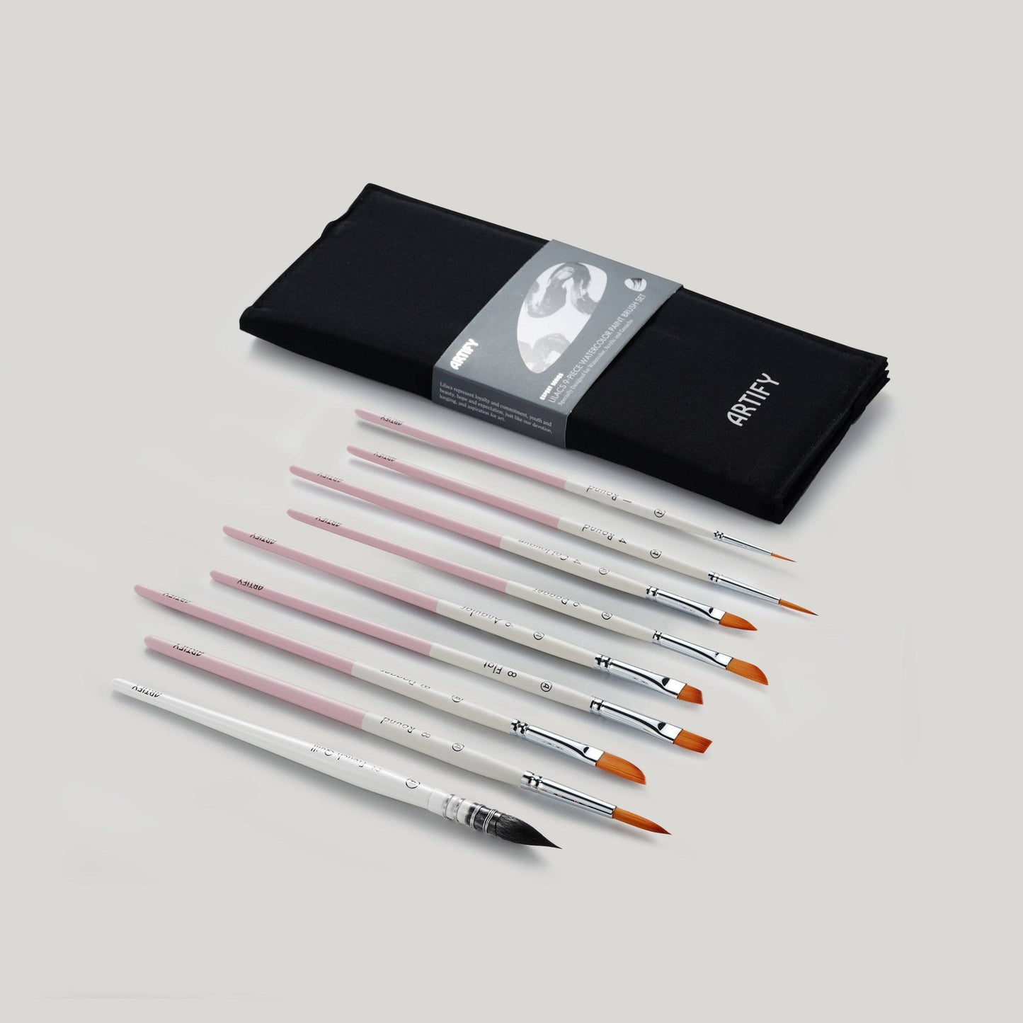 ARTIFY 9 PCS Travel Watercolor Brushes for Beginners & Pros: 9 PCS Camellias