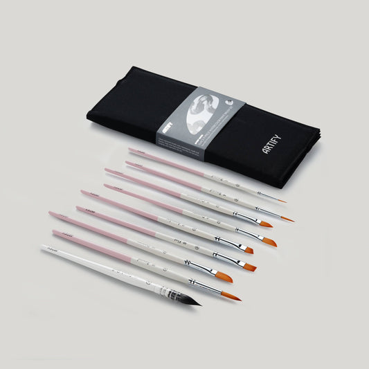 ARTIFY 9 PCS Travel Watercolor Brushes for Beginners & Pros: 9 PCS Camellias