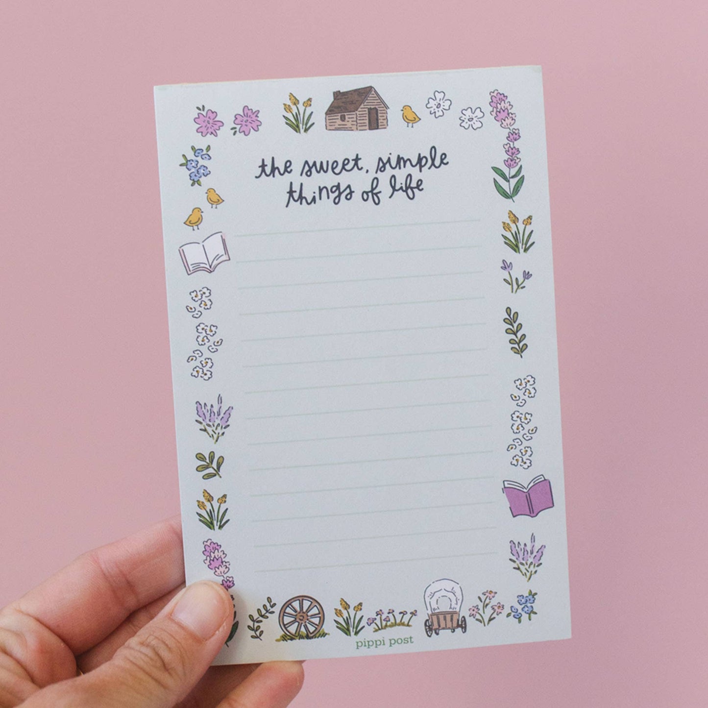 Sweet Simple Little House on Prairie 4x6 Notepad